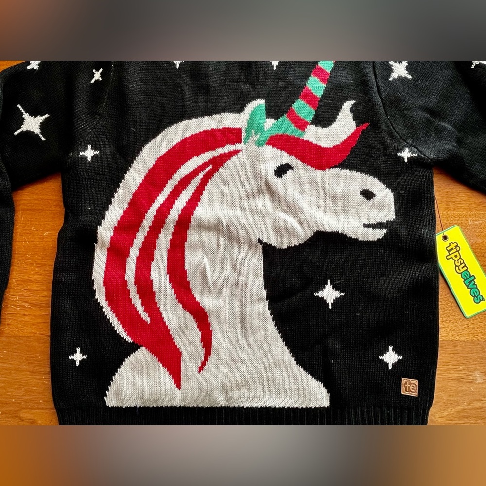 NWT Kids Unicorn “Ugly” Christmas Sweater - Picture 2 of 8
